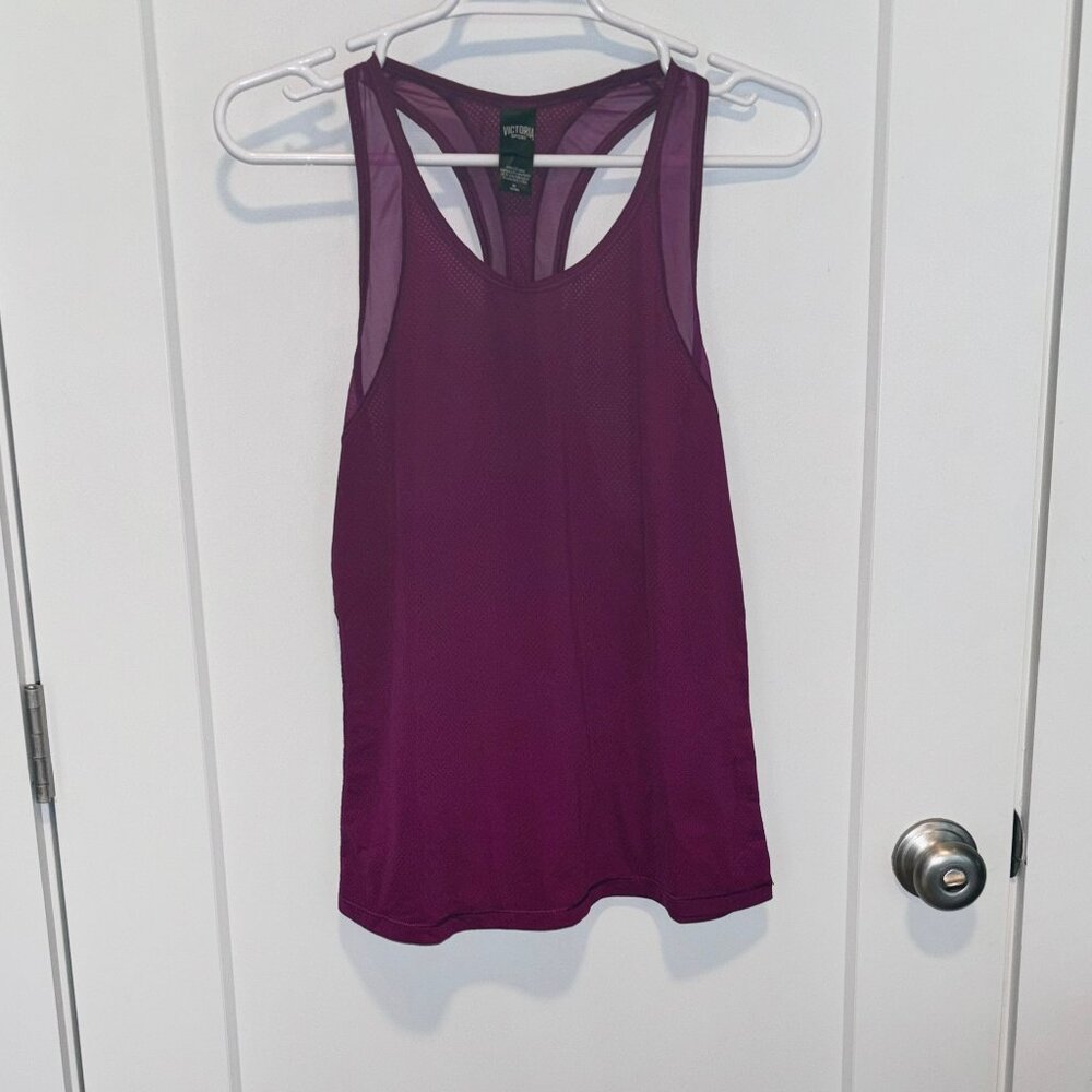 Victoria's Secret Sport, Mesh Tank Top, Burgundy, Medium
